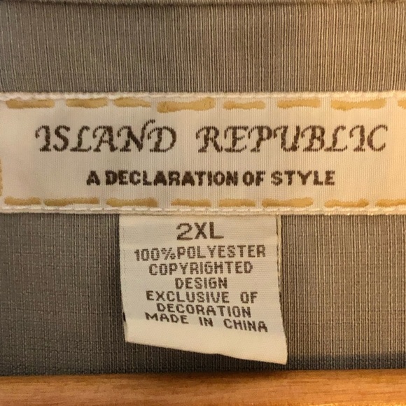 Island Republic Men's Button-down Short Sleeve Shirt, Green Size 2XL - Picture 4 of 8